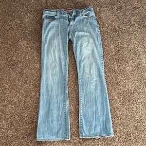 Light blue bell bottom jeans